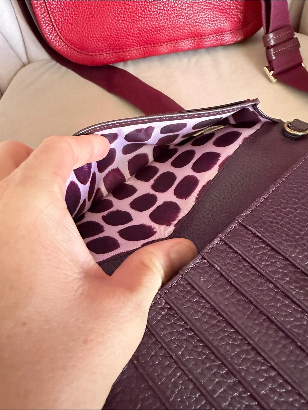 Kate Spade Red Colorblock Leather Crossbody Bag & Burgundy Wallet Set ❤️